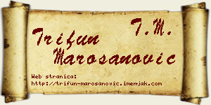 Trifun Marošanović vizit kartica